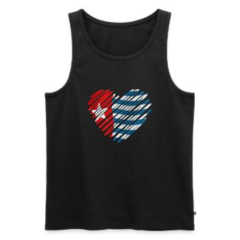 Westpapua Flagge Herz - Freies Westpapua - Männer Premium Bio Tank Top - Schwarz - Vorne - Michal (187cm)