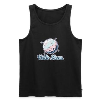 HELLO MOON - Men's Premium Organic Tank Top - black - Front - Michal (187cm)
