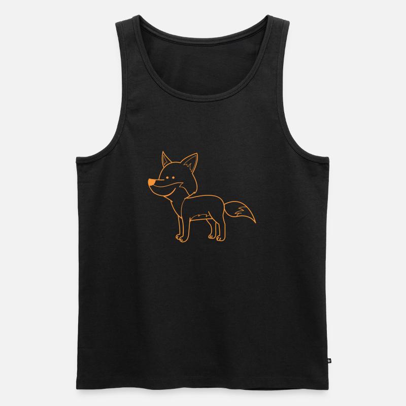 Fuchs Comic - Männer Premium Bio Tank Top - Schwarz