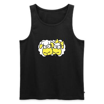 2 Schafe Pärchen Valentinstag Freunde Verliebt - Männer Premium Bio Tank Top - Schwarz - Vorne - Michal (187cm)