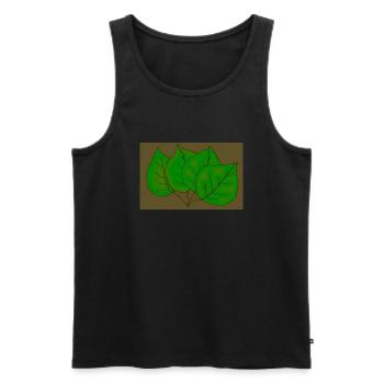 Design numérique de quatre feuilles Tilleuls vert - Débardeur bio Premium Homme - noir - Devant - Michal (187cm)