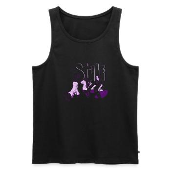 Trendy Fashion Sumemr Trio - Men's Premium Organic Tank Top - black - Front - AI Model Male 178 light (178cm)