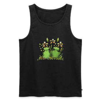 Frösche - Männer Premium Bio Tank Top - Schwarz - Vorne - Michal (187cm)