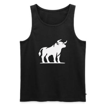 stier tier - Männer Premium Bio Tank Top - Schwarz - Vorne - Michal (187cm)