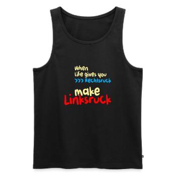 Linksruck - Männer Premium Bio Tank Top - Schwarz - Vorne - Michal (187cm)