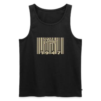 Jahrgang 1947 Barcode 1947: Jahr 2025. - Männer Premium Bio Tank Top - Schwarz - Vorne - Michal (187cm)