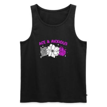 ace and anxious flowers Design for a asexual - Männer Premium Bio Tank Top - Schwarz - Vorne - Michal (187cm)
