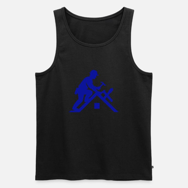 dachdecker dach - Männer Premium Bio Tank Top - Schwarz