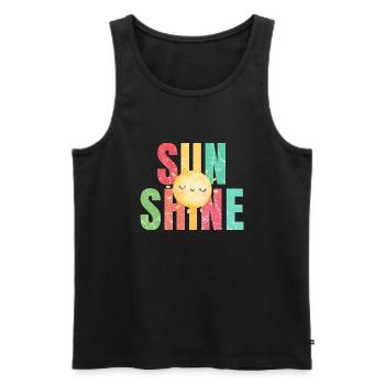 Sonne scheint Retro Sommer Urlaub - Männer Premium Bio Tank Top - Schwarz - Vorne - AI Model Male 178 light (178cm)