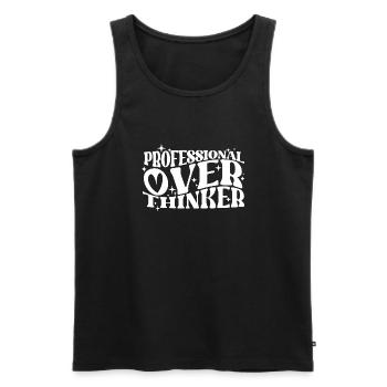 Professional Overthinker Witty Typography Humor - Men's Premium Organic Tank Top - black - Front - AI Model Male 178 light (178cm)