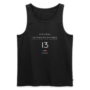 Les Baux de Provence Number 13 Bouches du Rhône - Men's Premium Organic Tank Top - black - Front - AI Model Male 178 light (178cm)