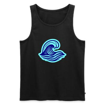 Sea Wave Ocean - Men's Premium Organic Tank Top - black - Front - AI Model Male 178 light (178cm)
