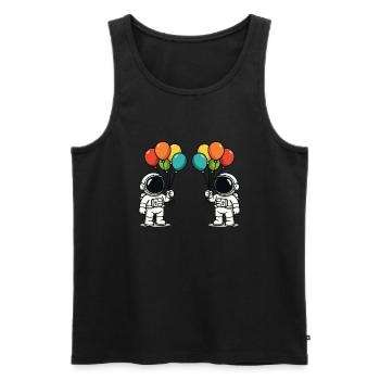astronaut ballons 2 - Männer Premium Bio Tank Top - Schwarz - Vorne - Michal (187cm)