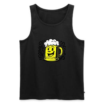 Bier Lustig Comic - Männer Premium Bio Tank Top - Schwarz - Vorne - AI Model Male 178 light (178cm)