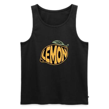 Lemon - Cool Fruit Logo - Men's Premium Organic Tank Top - black - Front - Michal (187cm)