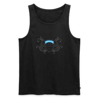 volleyball_wappen_v3_3c - Männer Premium Bio Tank Top - Schwarz - Vorne - AI Model Male 178 light (178cm)