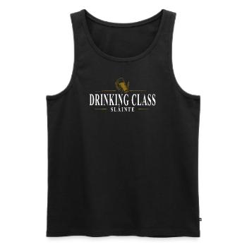 Drinking Class "Sláinte" - Männer Premium Bio Tank Top - Schwarz - Vorne - Michal (187cm)