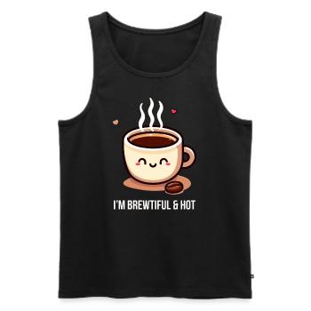 Brewtiful and Hot - Men's Premium Organic Tank Top - black - Front - AI Model Male 178 light (178cm)