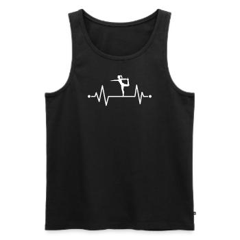 Mon cœur bat pour le yoga - Débardeur bio Premium Homme - noir - Devant - Michal (187cm)