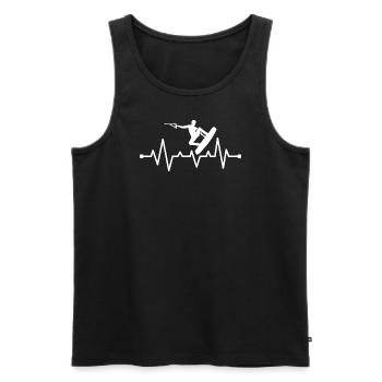 Wakeboarden Herzschlag Wakeboard Wakeboarder - Männer Premium Bio Tank Top - Schwarz - Vorne - AI Model Male 178 light (178cm)