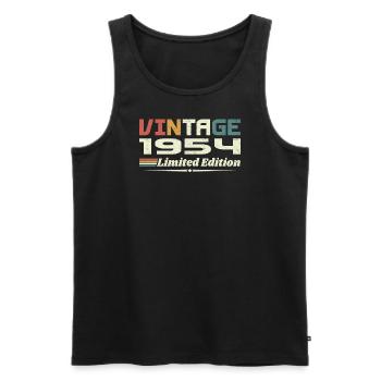 Vintage 1954 Gift 1954 Birthday 1954 Retro - Men's Premium Organic Tank Top - black - Front - AI Model Male 178 light (178cm)