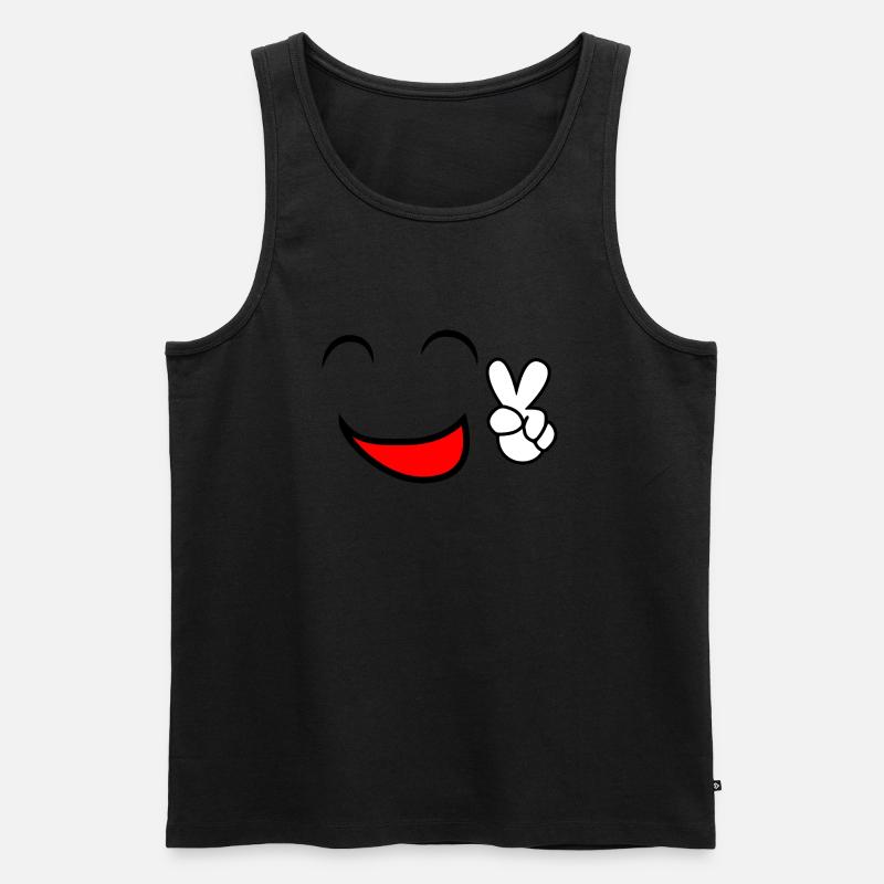 comic-smile - Männer Premium Bio Tank Top - Schwarz