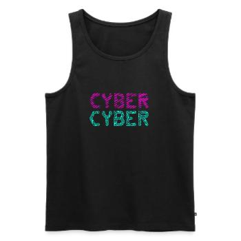 cyber cyber - Männer Premium Bio Tank Top - Schwarz - Vorne - Michal (187cm)