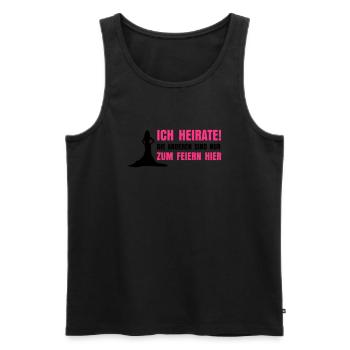 ICH HEIRATE - Männer Premium Bio Tank Top - Schwarz - Vorne - Michal (187cm)