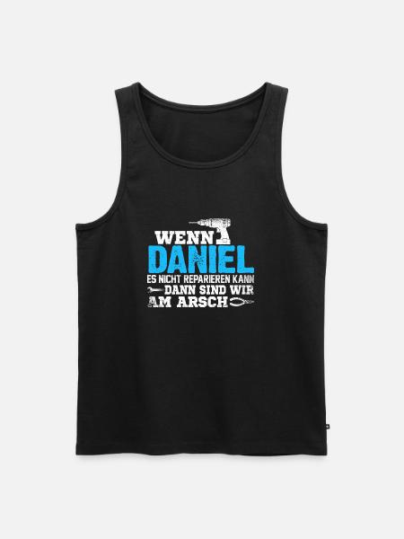 DANIEL - kann es reparieren - Männer Premium Bio Tank Top - Schwarz