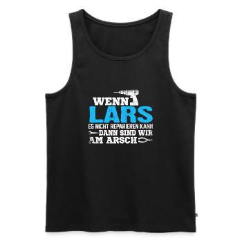 LARS - kann es reparieren - Männer Premium Bio Tank Top - Schwarz - Vorne - AI Model Male 178 light (178cm)