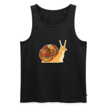 Snail Tattoo - white contour - Débardeur bio Premium Homme - noir - Devant - Michal (187cm)