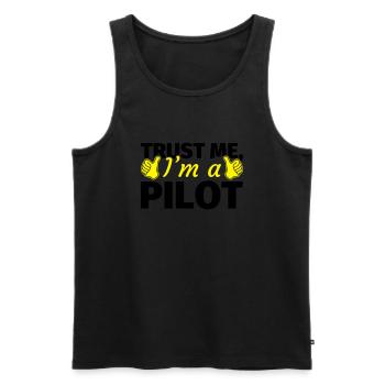 Trust me I'm a Pilot - Männer Premium Bio Tank Top - Schwarz - Vorne - Michal (187cm)