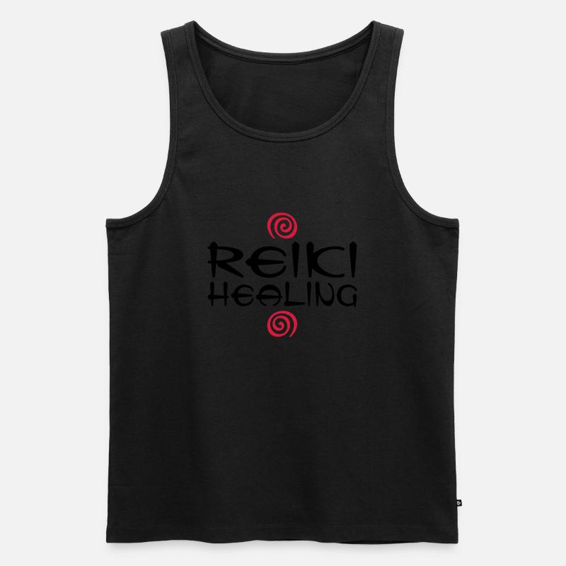 REIKI HEALING - Männer Premium Bio Tank Top - Schwarz