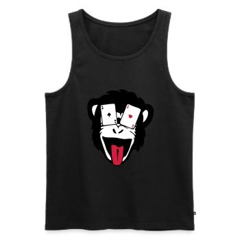 Affe Gorilla Affe Poker tete5 - Männer Premium Bio Tank Top - Schwarz - Vorne - AI Model Male 178 light (178cm)