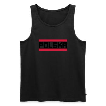 polksa - Männer Premium Bio Tank Top - Schwarz - Vorne - AI Model Male 178 light (178cm)