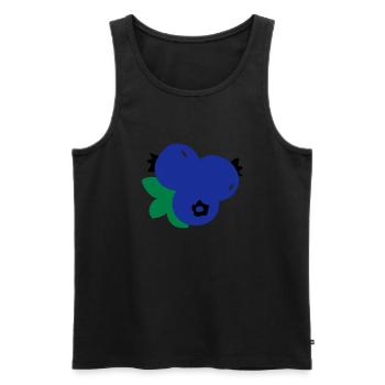 blueberries_fruits - Men's Premium Organic Tank Top - black - Front - AI Model Male 178 light (178cm)