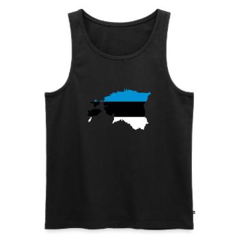 Estland - Männer Premium Bio Tank Top - Schwarz - Vorne - AI Model Male 178 light (178cm)