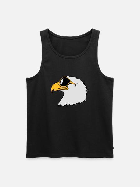 Eagle sunglasses cool bird funny - Men's Premium Organic Tank Top - black