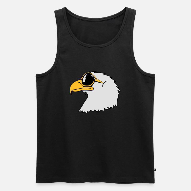 Adler Sonnenbrille Cool Vogel witzig - Männer Premium Bio Tank Top - Schwarz