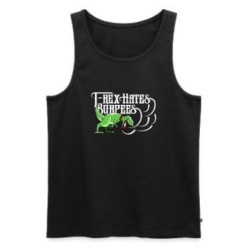 T Rex Hates Burpees - Männer Premium Bio Tank Top - Schwarz - Vorne - Michal (187cm)