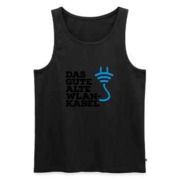 WLAN Kabel Computer Shirt - Männer Premium Bio Tank Top - Schwarz - Vorne - Michal (187cm)