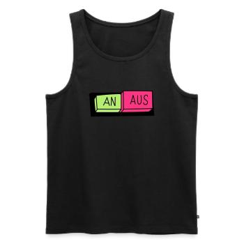 An / Aus Schalter - Männer Premium Bio Tank Top - Schwarz - Vorne - AI Model Male 178 light (178cm)