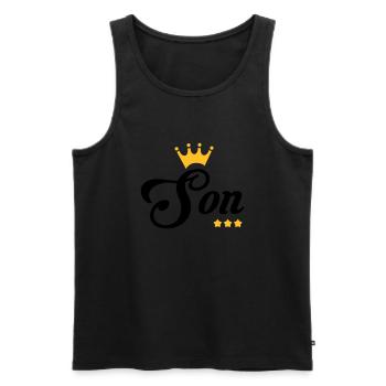 Fils / Fille / Petit-Fils / Petite-Fille - Débardeur bio Premium Homme - noir - Devant - AI Model Male 178 light (178cm)