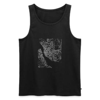 Plan et rues de Liverpool minimal - Débardeur bio Premium Homme - noir - Devant - Michal (187cm)