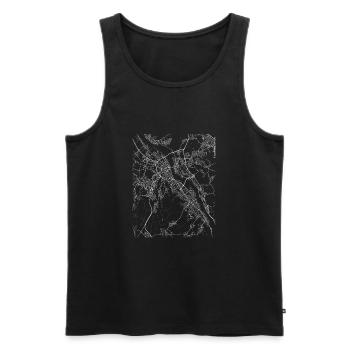 Minimal Bonn city map and streets - Men's Premium Organic Tank Top - black - Front - AI Model Male 178 light (178cm)