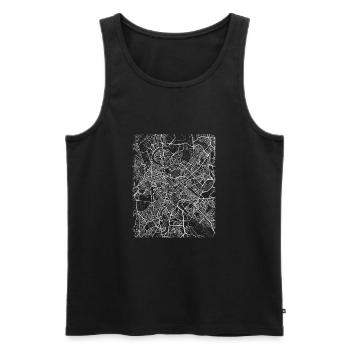 Plan et rues de la ville de Rome - Débardeur bio Premium Homme - noir - Devant - Michal (187cm)