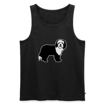 Bearded Collie - Men's Premium Organic Tank Top - black - Front - AI Model Male 178 light (178cm)