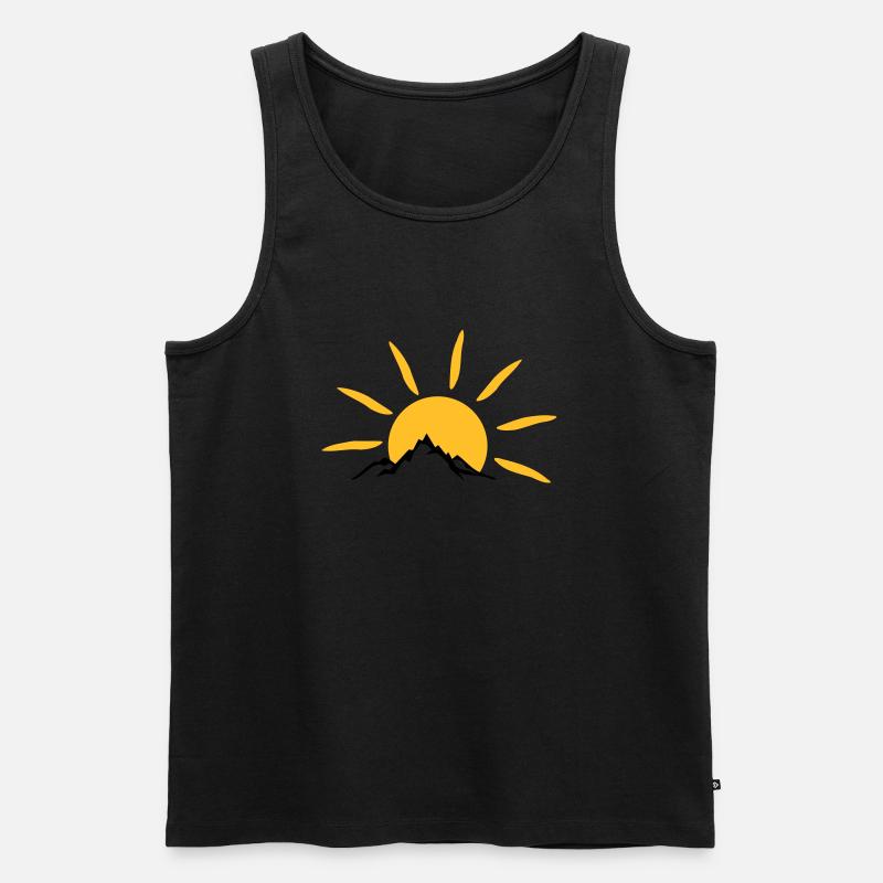 Landschaft - Berge Sonne - Männer Premium Bio Tank Top - Schwarz
