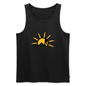 Freizeit - Berge Wanderer - Männer Premium Bio Tank Top - Schwarz - Vorne - Michal (187cm)
