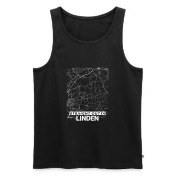 Straight Outta Linden city map and streets - Men's Premium Organic Tank Top - black - Front - Michal (187cm)